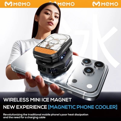 Picture of MEMO CX14 Mobile Phone Cooler Radiator with Digital Display and Battery-Black