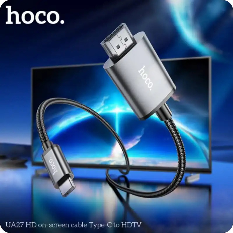 Picture of Hoco Ua27 Usb-c to Hdtv Hd on-screen Male to Male Cable-Black