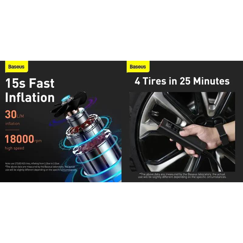 Picture of Baseus Mini Car Air Compressor 12V 150PSI Portable Car Tire Inflator Smart Digital Inflatable Pump For Car Bicycle Boat Air Pump