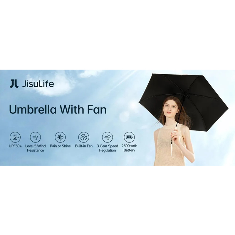 Picture of JISULIFE FA52 Umbrella With Cooling Fan-Black