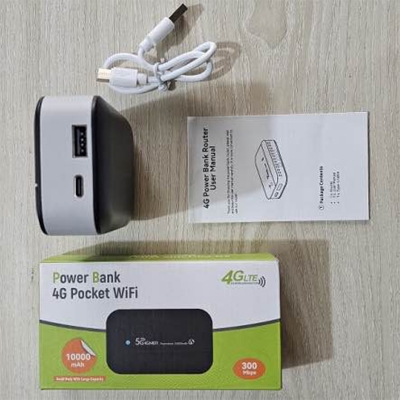 Picture of PW100 4G power bank Mobile Wi-Fi hotspot 4G pocket wifi 10000mAh battery cat 4 router-Black