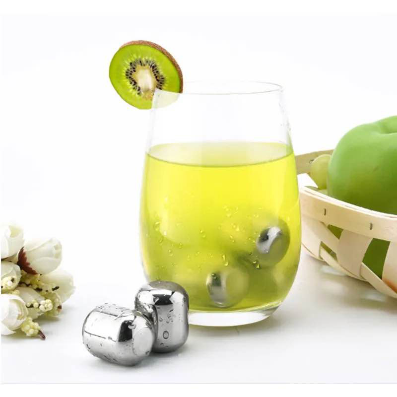 Picture of Circle Joy Stainless Steel Ice Cubes 4 Pices-White