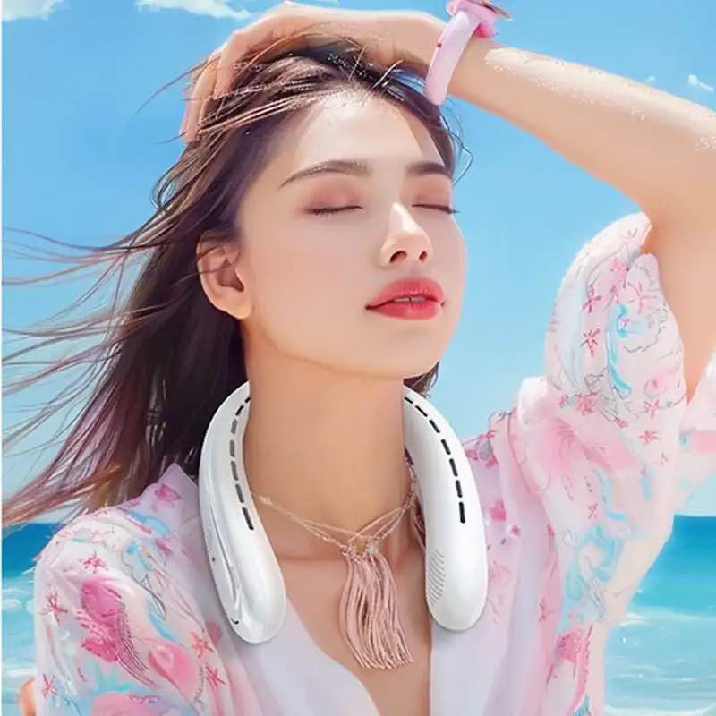 Picture of Qualitell Portable Neck Fan H4 Rechargeable Handheld Fans with 2000 mAh Battery
