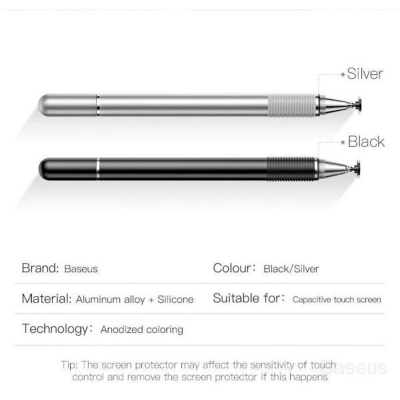 Picture of Baseus 2 in1 Capacitive Stylus Touch Screen Pen-Black
