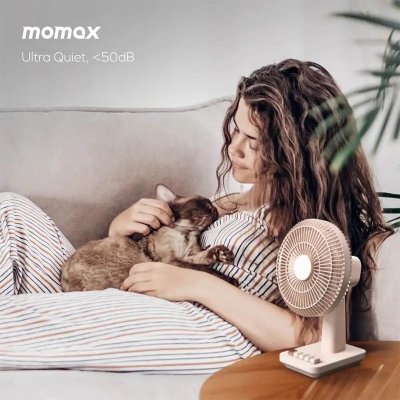 Picture of Momax 1°Pod Desktop Wireless Ultra Quiet Mini Fan-Grey