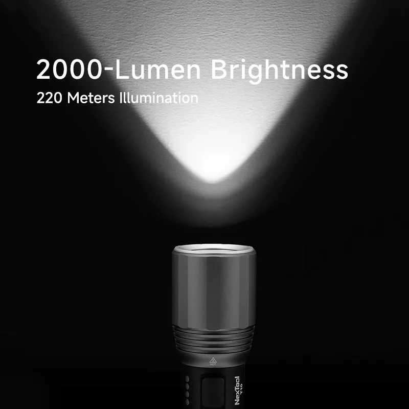Picture of Xiaomi Nextool T10 2000Lumens 7 Modes High Power LED Rechargeable Flashlight (NE20343-Black