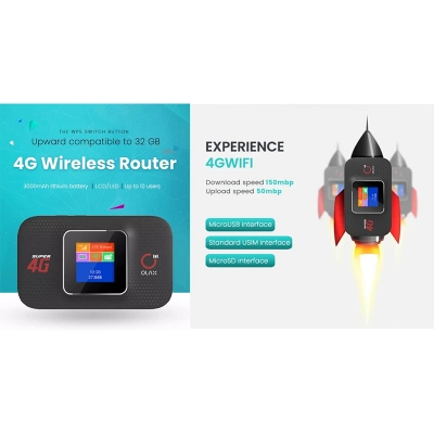 Picture of OLAX MF982 4G LTE Pocket WiFi Hotspot Router 3000mAh-Black