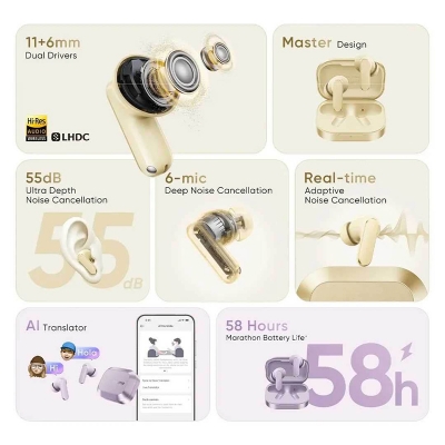 Picture of Realme Buds Air 8 Earbuds with 55dB ANC-Black