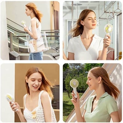 Picture of JISULIFE FA21 Handheld Fan Portable Small Fan with 3 Speeds-White