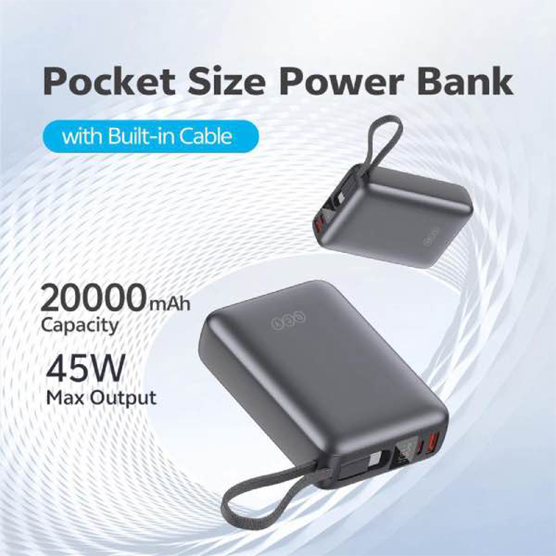 Picture of QCY PB20A 20000mAh 45W PD Fast Charging Powerbank-Green