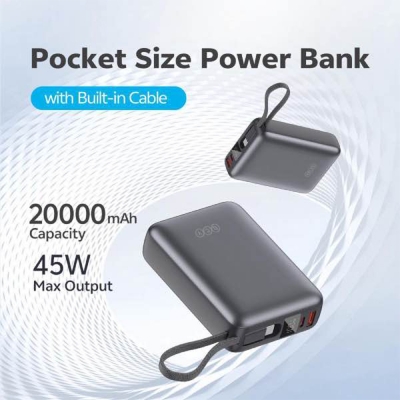 Picture of QCY PB20A 20000mAh 45W PD Fast Charging Powerbank-Green
