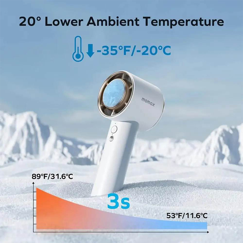 Picture of Momax Ultra Freeze Portable Icy Cooling Fan-White