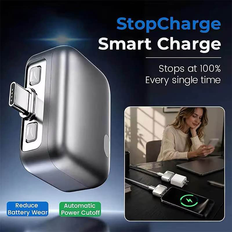 Picture of Smart Auto Stop Full Charging Adapter Overcharge Protection – AI Powered Auto Eject USB-C for Smartphone,Laptop Tablet-White