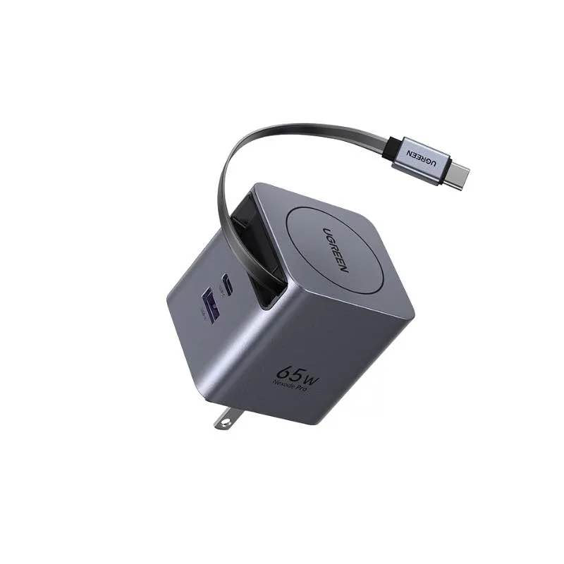 Picture of UGREEN X615 65W /45WGaN Fast Charger with Retractable USB-C Cable 65826-65W Black