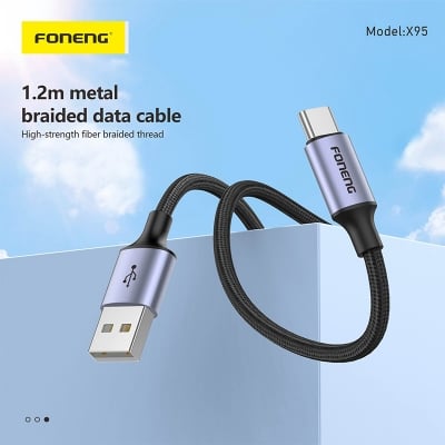 Picture of Foneng X95 1.2M METAL HEAD BRAIDED CABLE (3A)