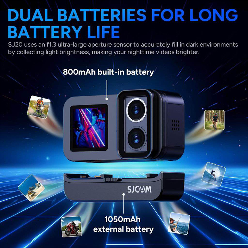 Picture of SJCAM SJ20 Dual Lens Action Camera Full Combo-Black
