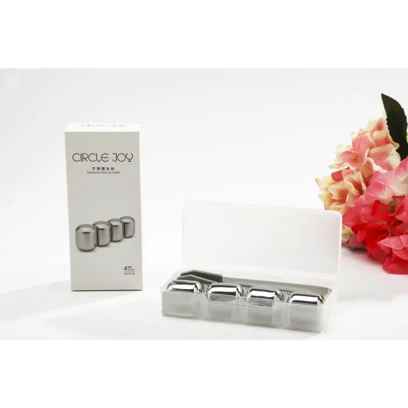 Picture of Circle Joy Stainless Steel Ice Cubes 4 Pices-White