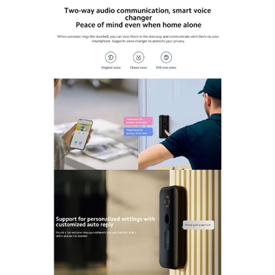 Picture of Xiaomi MJML05-FJ Smart Doorbell 3 Sharp 2K Clarity 5200mAh Battery-Black