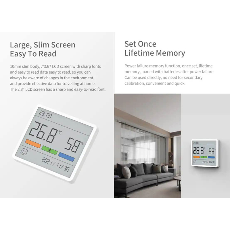 Picture of Xiaomi Duka Atuman TH1 Clock Electronic Thermohygrometer Thermometer Calendar 2.8' Thin Screen-White