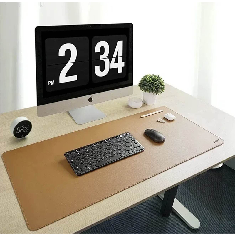 Picture of XIAOMI Mijia Office Mouse Pad Double Layer Solid Color Leather Cork Gaming Desk Dirt Resistant Large Waterproof For Mouse Pad-Black