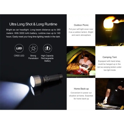 Picture of Xiaomi Nextool 2000 LM Flashlight With IPX7-Black