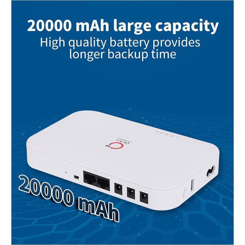 Picture of OLAX POE D8 Pro Smart UPS 20000mAh 24W Router Backup 5V 9V 12V-White