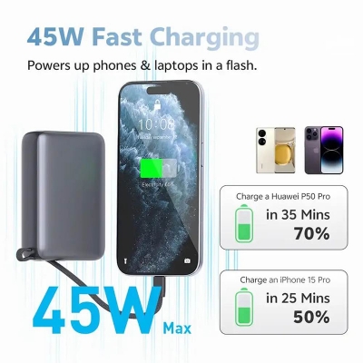Picture of QCY PB20A 20000mAh 45W PD Fast Charging Powerbank-Green