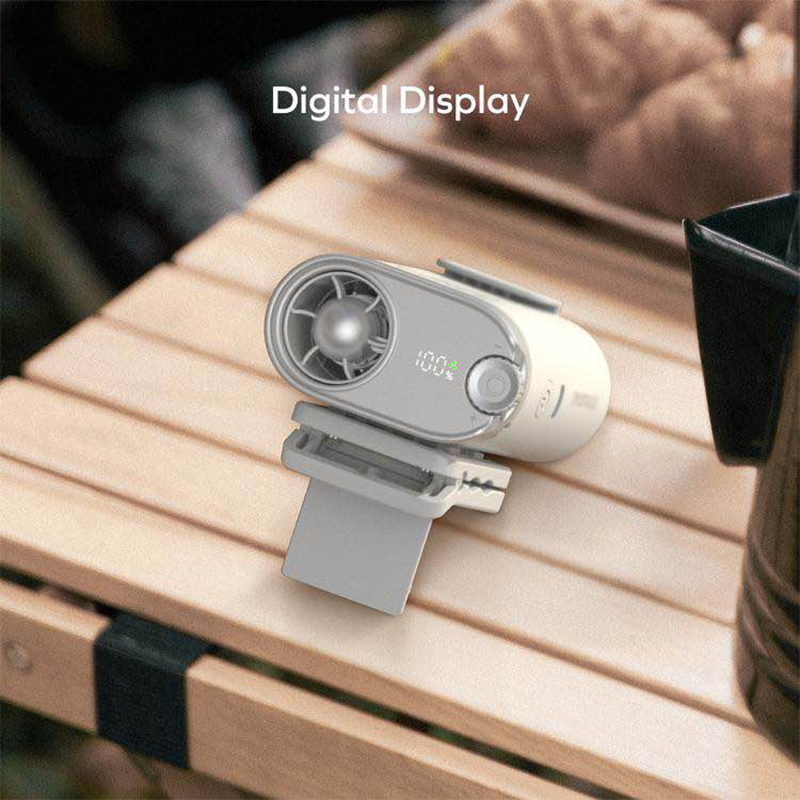 Picture of Momax 1° Go Clip IF23W Mini Fan 40,000 RPM High-Speed Cooling Fan | 3000mAh Rechargeable Clip-On-White