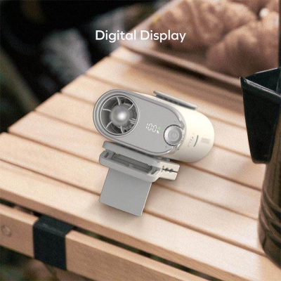 Picture of Momax 1° Go Clip IF23W Mini Fan 40,000 RPM High-Speed Cooling Fan | 3000mAh Rechargeable Clip-On-White