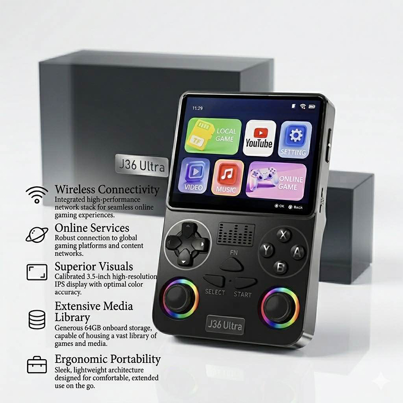 Picture of J36 Ultra All-in-One Handheld Gaming Console WiFi & YouTube Streaming and Global Network Connection support-White