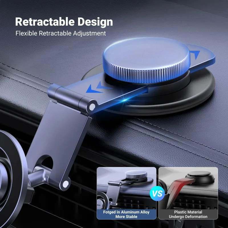Picture of UGREEN Magnetic 360 Rotatable Retractable Car Phone Holder Metal 45577-Black