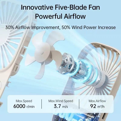 Picture of JISULIFE FA49 Rechargeable Handheld Fan 2000mAh-Blue