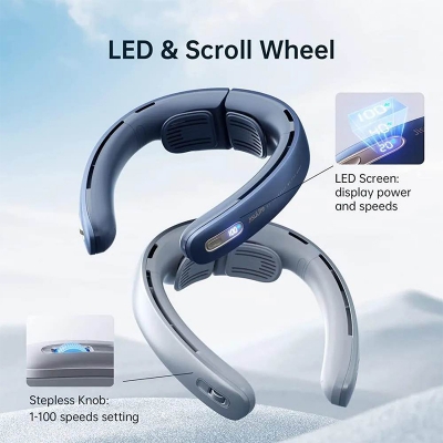 Picture of JISULIFE FA45 NeckFan Pro1 5000mAh with LED Display-Blue