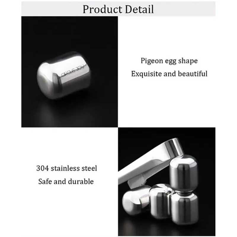 Picture of Circle Joy Stainless Steel Ice Cubes 4 Pices-White