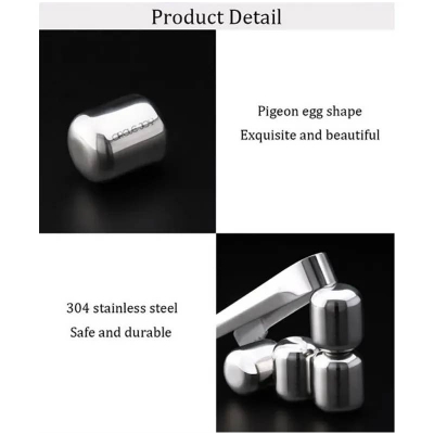 Picture of Circle Joy Stainless Steel Ice Cubes 4 Pices-White