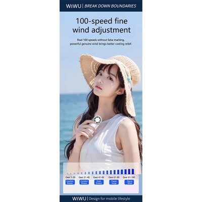 Picture of WiWU FS018 Ice Core Mini Handheld High-speed Fan-Silver