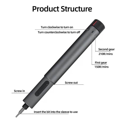 Picture of Xiaomi AtuMan DUKA E2 210RPM Precision Electric Screwdriver Set-Black