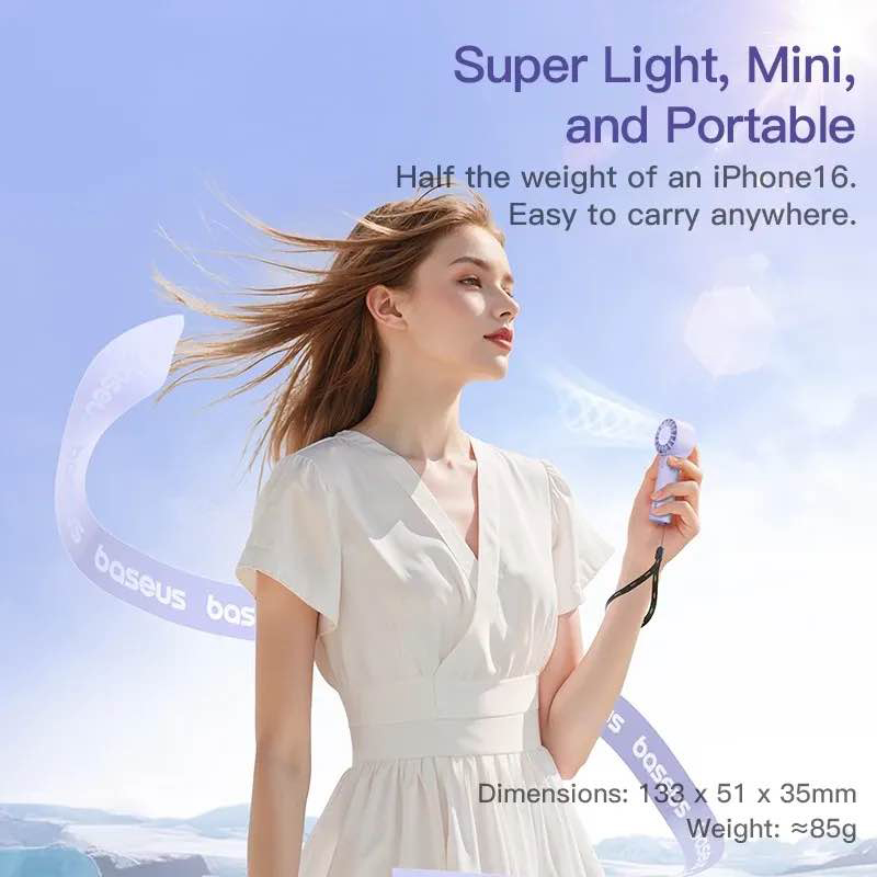 Picture of Baseus Fan GoTrip DT1 Mini Turbine Handheld Fan-Blue