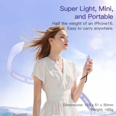 Picture of Baseus Fan GoTrip DT1 Mini Turbine Handheld Fan-Blue