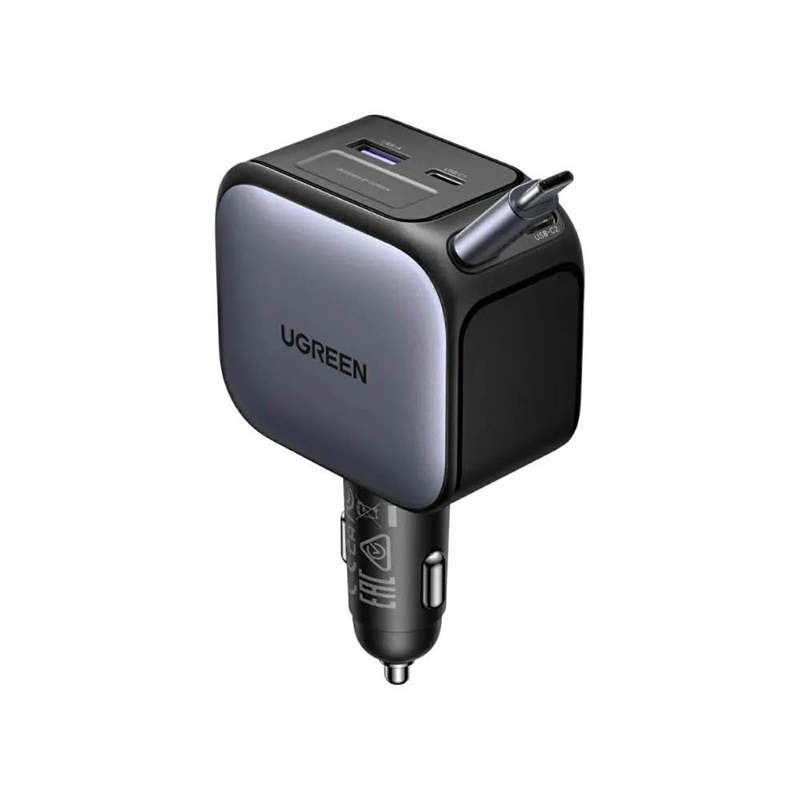 Picture of UGREEN EC603 90W Retractable Car Charger With Retractable Cable-60W Black