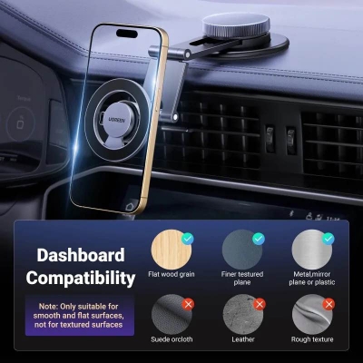 Picture of UGREEN Magnetic 360 Rotatable Retractable Car Phone Holder Metal 45577-Black