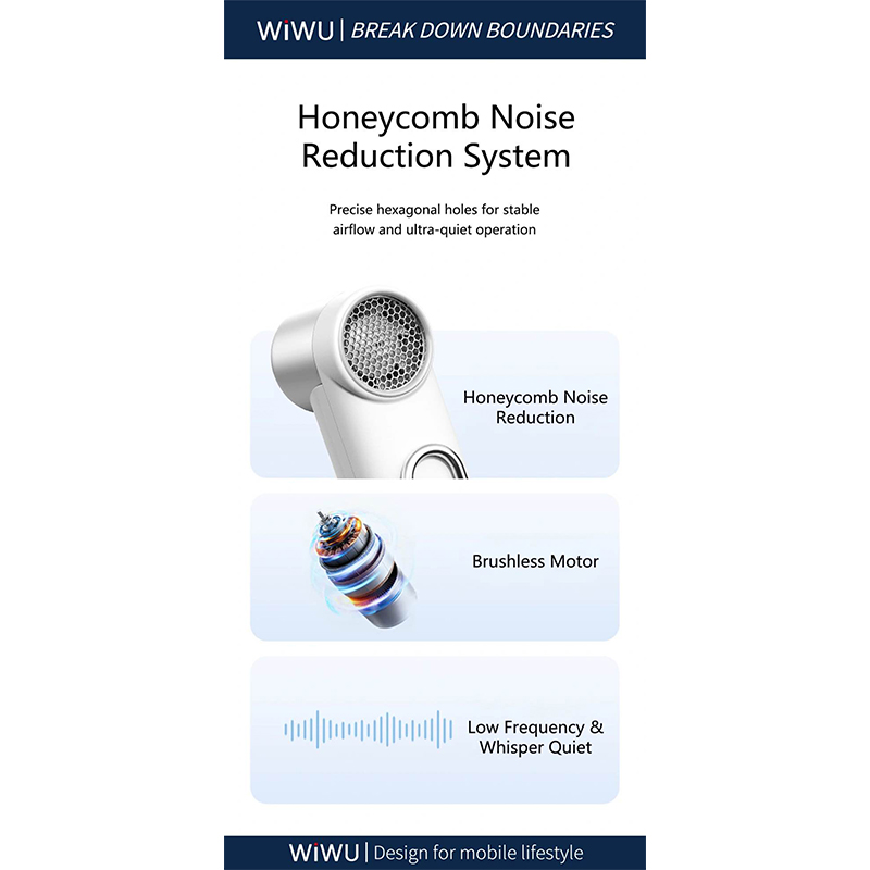 Picture of WiWU FS018 Ice Core Mini Handheld High-speed Fan-Silver