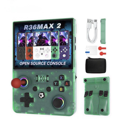 Picture of R36 Max 2 Handheld Game Console with WiFi 2 Player Arcade Game 4000mAh Battery 4.5Inch crystal clear OLED quality IPS Screen-Black