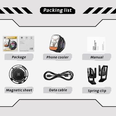 Picture of MEMO CX14 Mobile Phone Cooler Radiator with Digital Display and Battery-Black