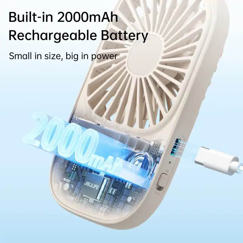 Picture of JISULIFE FA49 Rechargeable Handheld Fan 2000mAh-Blue