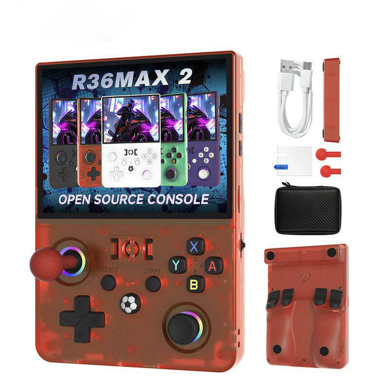 Picture of R36 Max 2 Handheld Game Console with WiFi 2 Player Arcade Game 4000mAh Battery 4.5Inch crystal clear OLED quality IPS Screen-Black