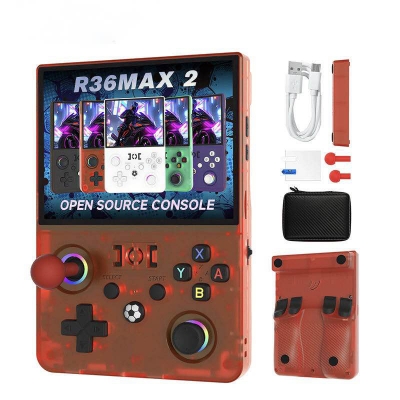 Picture of R36 Max 2 Handheld Game Console with WiFi 2 Player Arcade Game 4000mAh Battery 4.5Inch crystal clear OLED quality IPS Screen-Black