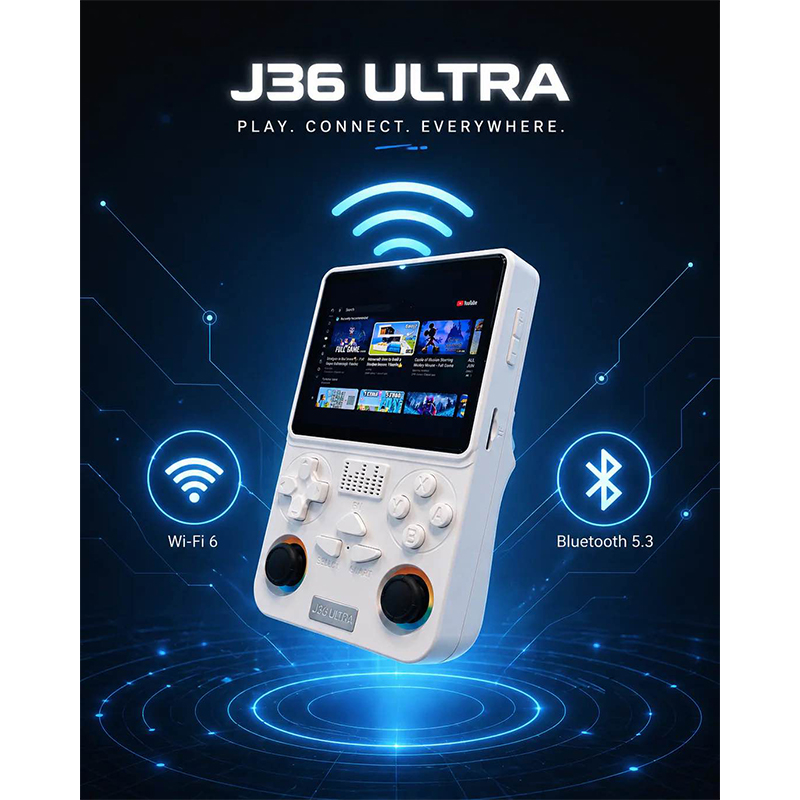 Picture of J36 Ultra All-in-One Handheld Gaming Console WiFi & YouTube Streaming and Global Network Connection support-White