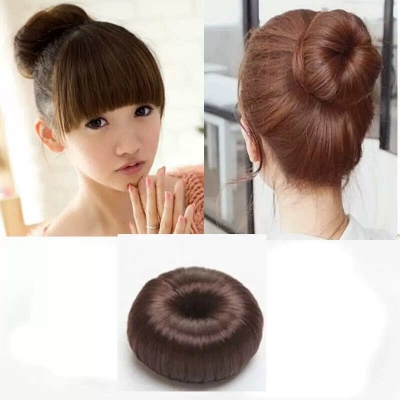 Picture of Korean headdress donut wig hair ring hair ring hair ball hair tools flower bud hair ring hair accessories (Available) - Suit Only: 34