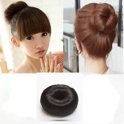 Picture of Korean headdress donut wig hair ring hair ring hair ball hair tools flower bud hair ring hair accessories (Available) - Suit Only: 34
